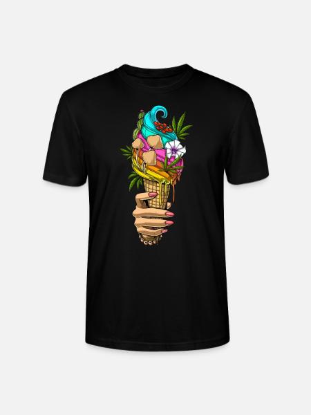 Psychedelic Ice Cream - Stanley/Stella CRAFTER Unisex Organic T-Shirt - black