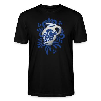 Lustige Geschenkidee Apfelwein, Äppler aus Bembel - Stanley/Stella Unisex Bio-T-Shirt CRAFTER - Schwarz - Vorne - Alina (178cm) & Michal (187cm)