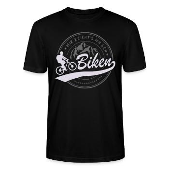 Mir reichts ich geh Biken Berge MTB Motiv - Stanley/Stella Unisex Bio-T-Shirt CRAFTER - Schwarz - Vorne - Alina (178cm) & Michal (187cm)