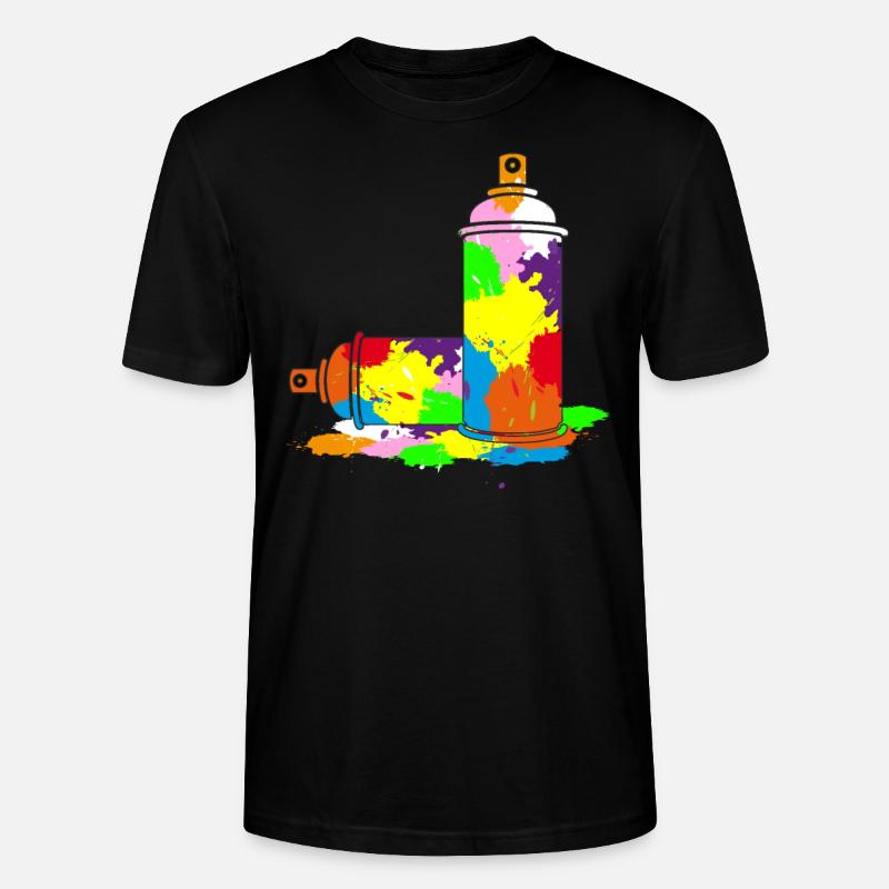 Idée cadeau graffiti spray canettes - T-shirt bio CRAFTER Stanley Stella Unisexe - noir