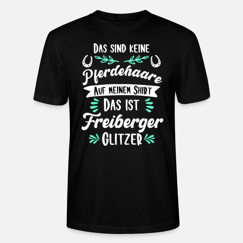 Freiberger Glitzer Pferd Spruch Geschenk - Stanley/Stella Unisex Bio-T-Shirt CRAFTER - Schwarz