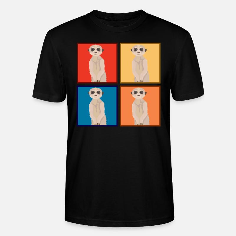 Erdmännchen Tiere Tier - Stanley/Stella Unisex Bio-T-Shirt CRAFTER - Schwarz