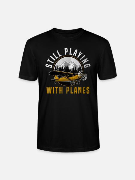Flugzeug - Stanley/Stella Unisex Bio-T-Shirt CRAFTER - Schwarz