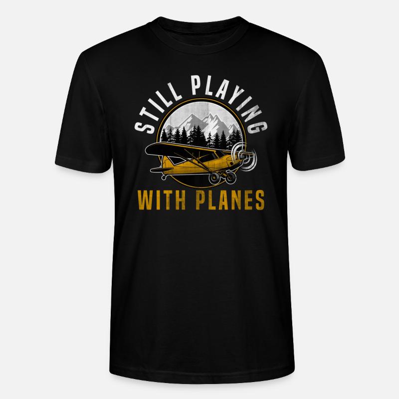 Flugzeug - Stanley/Stella Unisex Bio-T-Shirt CRAFTER - Schwarz
