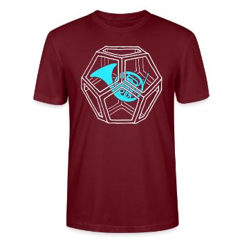 French horn - Stanley/Stella CRAFTER Unisex Organic T-Shirt - burgundy - Front - Alina (178cm) & Michal (187cm)