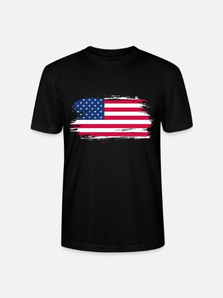 USA Flag Gift Idea - Stanley/Stella CRAFTER Unisex Organic T-Shirt - black