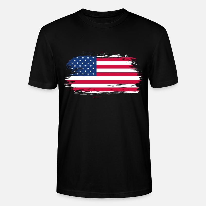 USA Flagge Geschenkidee - Stanley/Stella Unisex Bio-T-Shirt CRAFTER - Schwarz
