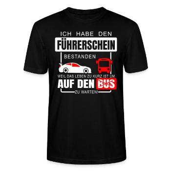 Ich hab den Führerschein bestanden - Stanley/Stella Unisex Bio-T-Shirt CRAFTER - Schwarz - Vorne - Alina (178cm) & Michal (187cm)