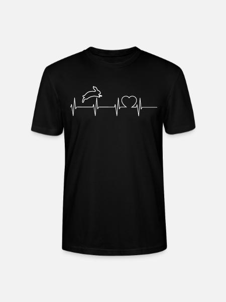 Bunny rabbit long ear heartbeat - Stanley/Stella CRAFTER Unisex Organic T-Shirt - black
