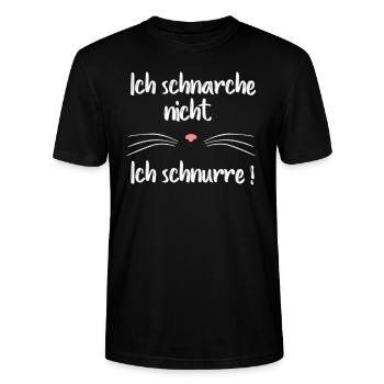 Ich schnarche nicht ich schnurre - Stanley/Stella Unisex Bio-T-Shirt CRAFTER - Schwarz - Vorne - Alina (178cm) & Michal (187cm)