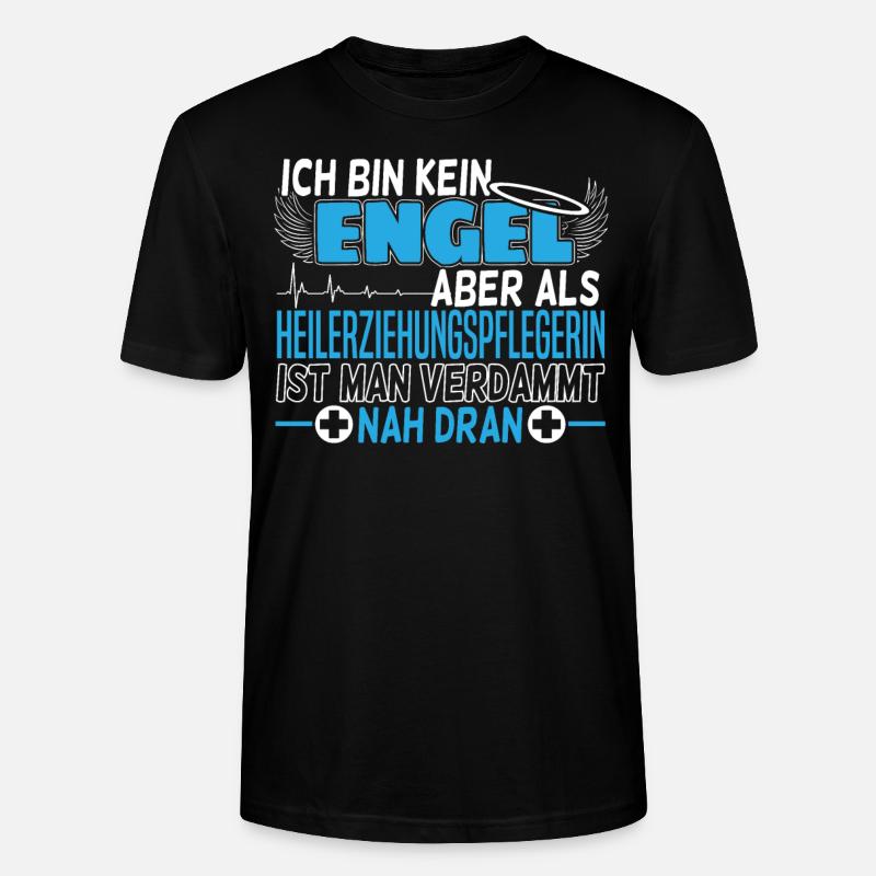 Heilerziehungspflegerin Geschenk | Engel - Stanley/Stella Unisex Bio-T-Shirt CRAFTER - Schwarz