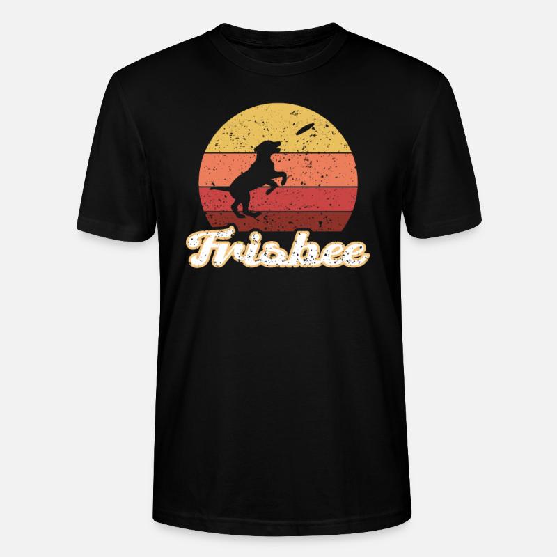 Frisbee Discgolf Hund Geschenkidee - Stanley/Stella Unisex Bio-T-Shirt CRAFTER - Schwarz