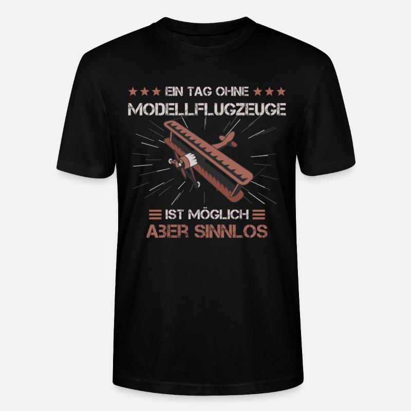 Modellfliegen Modellflugzeug Modellbauer Geschenk - Stanley/Stella Unisex Bio-T-Shirt CRAFTER - Schwarz