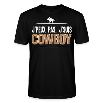 cowboy - T-shirt bio CRAFTER Stanley Stella Unisexe - noir - Devant - Alina (178cm) & Michal (187cm)