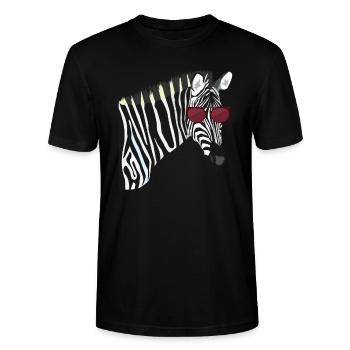 zèbre - T-shirt bio CRAFTER Stanley Stella Unisexe - noir - Devant - Alina (178cm) & Michal (187cm)