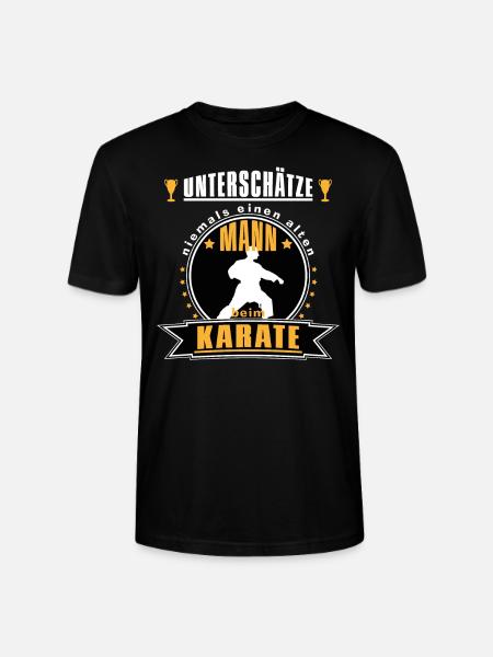 Alter Mann beim Karate Geschnkidee für Opa - Stanley/Stella Unisex Bio-T-Shirt CRAFTER - Schwarz