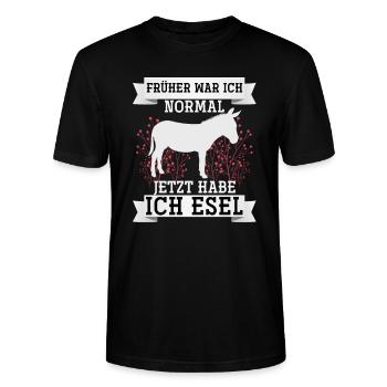 Esel - Stanley/Stella Unisex Bio-T-Shirt CRAFTER - Schwarz - Vorne - Alina (178cm) & Michal (187cm)
