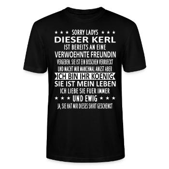 Sorry Ladys dieser Kerl Ehemann Paar - Stanley/Stella Unisex Bio-T-Shirt CRAFTER - Schwarz - Vorne - Alina (178cm) & Michal (187cm)