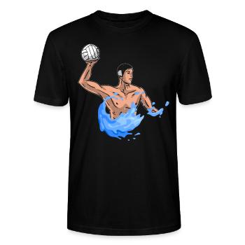 Water polo joueur de water-polo joueur de water-polo - T-shirt bio CRAFTER Stanley Stella Unisexe - noir - Devant - Alina (178cm) & Michal (187cm)