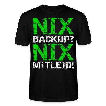 Nix Backup Nix Pity Disk Save Admin - Stanley/Stella CRAFTER Unisex Organic T-Shirt - black - Front - Alina (178cm) & Michal (187cm)