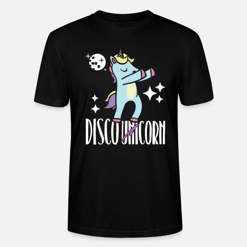 Disco Einhorn - Stanley/Stella Unisex Bio-T-Shirt CRAFTER - Schwarz