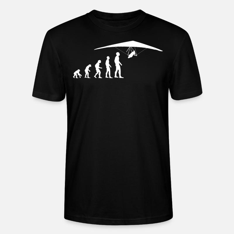 Drachenfliegen Drachenflieger Evolution Lustig - Stanley/Stella Unisex Bio-T-Shirt CRAFTER - Schwarz