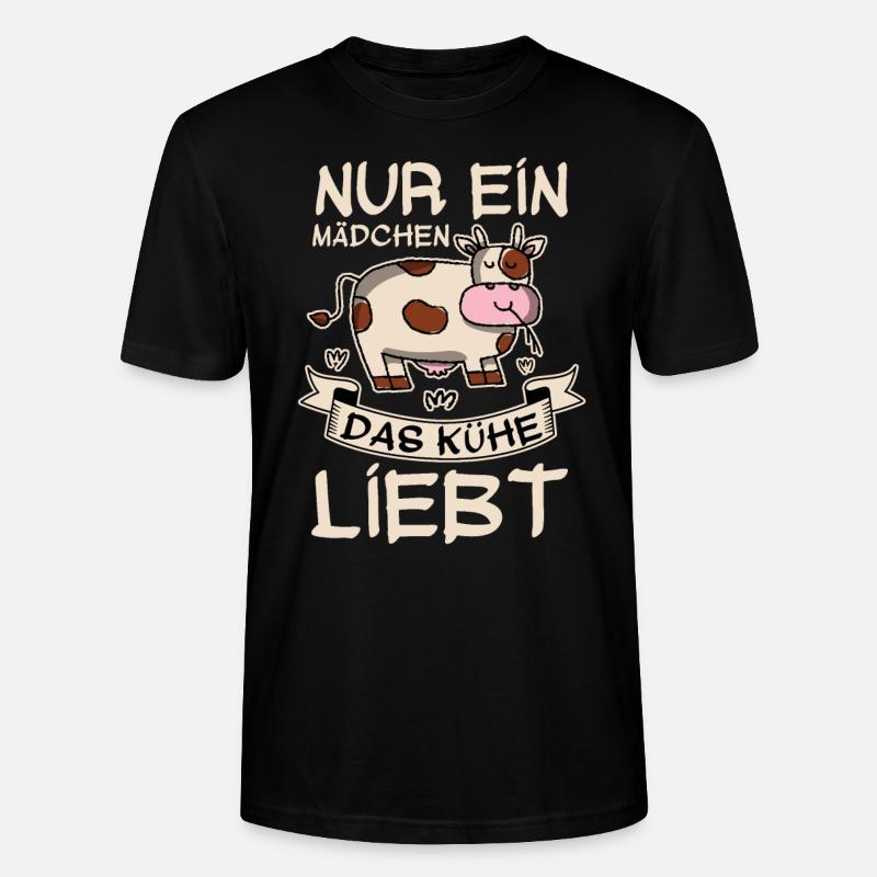 Kuh Mädchen Tiere - Stanley/Stella Unisex Bio-T-Shirt CRAFTER - Schwarz