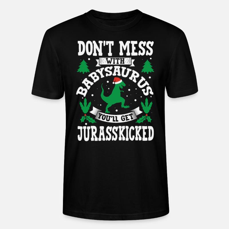 BabySaurus Jurasskicked Bébé Saurus Dino mignon - T-shirt bio CRAFTER Stanley Stella Unisexe - noir