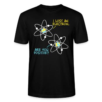 Lost an Electron - are you positive? Physik Witz - Stanley/Stella Unisex Bio-T-Shirt CRAFTER - Schwarz - Vorne - Alina (178cm) & Michal (187cm)