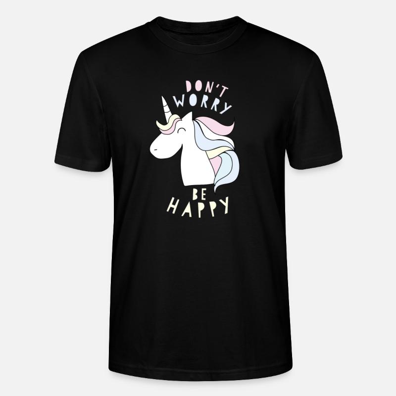 Fröhliches Einhorn Geschenkidee - Stanley/Stella Unisex Bio-T-Shirt CRAFTER - Schwarz