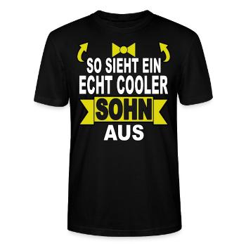 bester Sohn der Welt best Kind Junge Geschenk - Stanley/Stella Unisex Bio-T-Shirt CRAFTER - Schwarz - Vorne - Alina (178cm) & Michal (187cm)