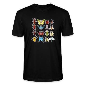 Insekten - Stanley/Stella Unisex Bio-T-Shirt CRAFTER - Schwarz - Vorne - Alina (178cm) & Michal (187cm)