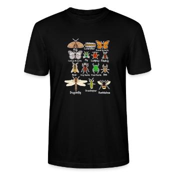 Insekten - Stanley/Stella Unisex Bio-T-Shirt CRAFTER - Schwarz - Vorne - Alina (178cm) & Michal (187cm)