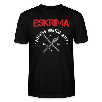 Eskrima Filipino Martial Arts Kampfsport Geschenk - Stanley/Stella Unisex Bio-T-Shirt CRAFTER - Schwarz - Vorne - Alina (178cm) & Michal (187cm)