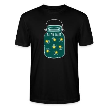 Be the Light! Camping Natur Glühwürmchen Sommer - Stanley/Stella Unisex Bio-T-Shirt CRAFTER - Schwarz - Vorne - Alina (178cm) & Michal (187cm)