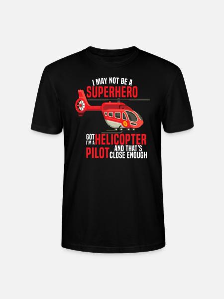 helicopter - Stanley/Stella CRAFTER Unisex Organic T-Shirt - black