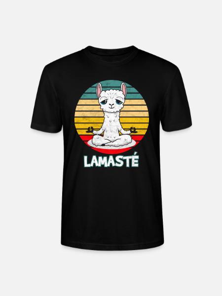 Yoga Meditation Mindfulness Lama - Namaste - Stanley/Stella CRAFTER Unisex Organic T-Shirt - black