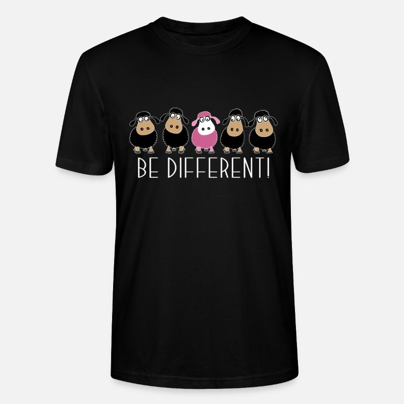 Be different. Pink sheep. Be different. gift - Stanley/Stella CRAFTER Unisex Organic T-Shirt - black