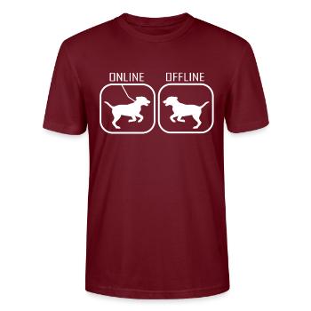 Hund lustig - Stanley/Stella Unisex Bio-T-Shirt CRAFTER - Burgunderrot - Vorne - Alina (178cm) & Michal (187cm)