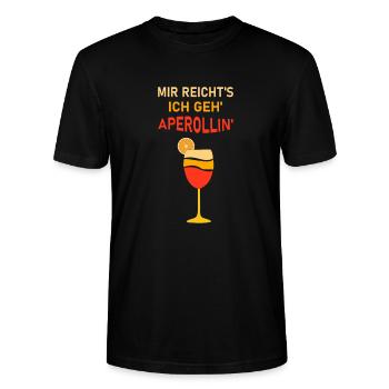 Aperollin' Sommergetränk 2020 Aperoliker Geschenk - Stanley/Stella Unisex Bio-T-Shirt CRAFTER - Schwarz - Vorne - Alina (178cm) & Michal (187cm)