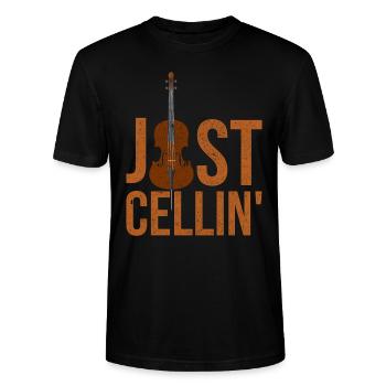 Joueur de violoncelle - T-shirt bio CRAFTER Stanley Stella Unisexe - noir - Devant - Alina (178cm) & Michal (187cm)