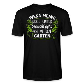 Garten Seele Urlaub Geschenk Weihnachten Grün - Stanley/Stella Unisex Bio-T-Shirt CRAFTER - Schwarz - Vorne - Alina (178cm) & Michal (187cm)