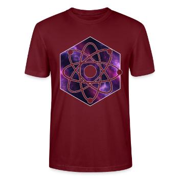 physics - Stanley/Stella CRAFTER Unisex Organic T-Shirt - burgundy - Front - Alina (178cm) & Michal (187cm)