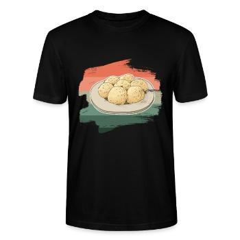 Knödel Klöße Semmelknödel Deutschland Grafik - Stanley/Stella Unisex Bio-T-Shirt CRAFTER - Schwarz - Vorne - Alina (178cm) & Michal (187cm)