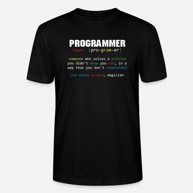 Programmer Definition Coder Programming Coding - Stanley/Stella CRAFTER Unisex Organic T-Shirt - black