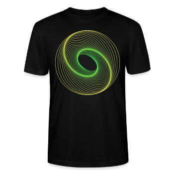 Heilige Geometrie Spiralle - Stanley/Stella Unisex Bio-T-Shirt CRAFTER - Schwarz - Vorne - Alina (178cm) & Michal (187cm)