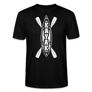 Kayak Kayak Kayaker - T-shirt bio CRAFTER Stanley Stella Unisexe - noir - Devant - Alina (178cm) & Michal (187cm)