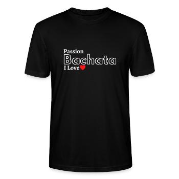 Bachata passion I love cadeau humour danse latine - T-shirt bio CRAFTER Stanley Stella Unisexe - noir - Devant - Alina (178cm) & Michal (187cm)