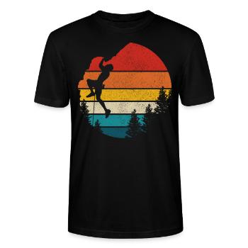Vintage Klettern Bouldern Kletterer Geschenk - Stanley/Stella Unisex Bio-T-Shirt CRAFTER - Schwarz - Vorne - Alina (178cm) & Michal (187cm)