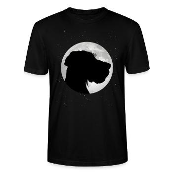 Deutsch Drahthaar Mond Jagdhund Hunde - Stanley/Stella Unisex Bio-T-Shirt CRAFTER - Schwarz - Vorne - Alina (178cm) & Michal (187cm)